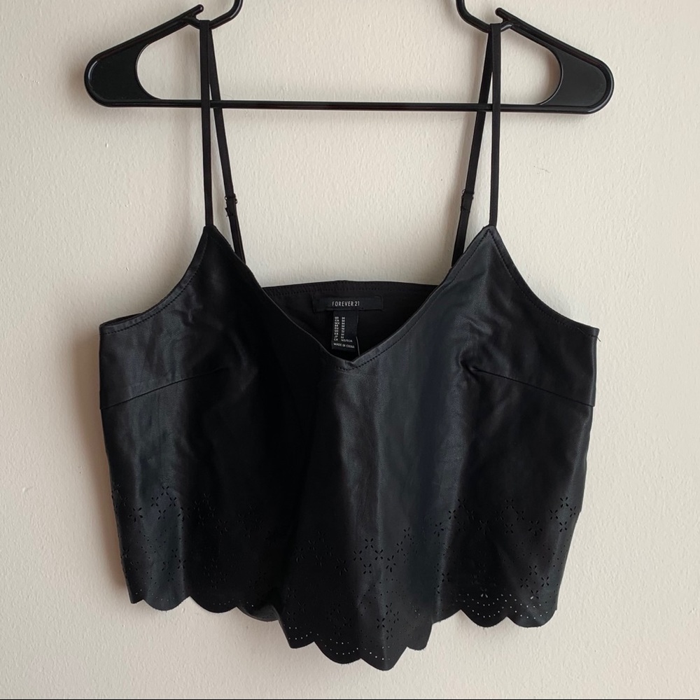 NWT Forever 21 faux leather crop top